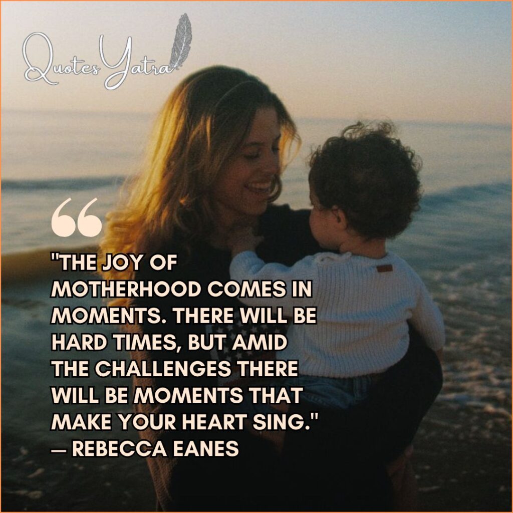 A smiling mother and toddler on the beach, showcasing Quotes About Motherhood and Love by Rebecca Eanes on the challenging yet heart-singing moments of parenting.