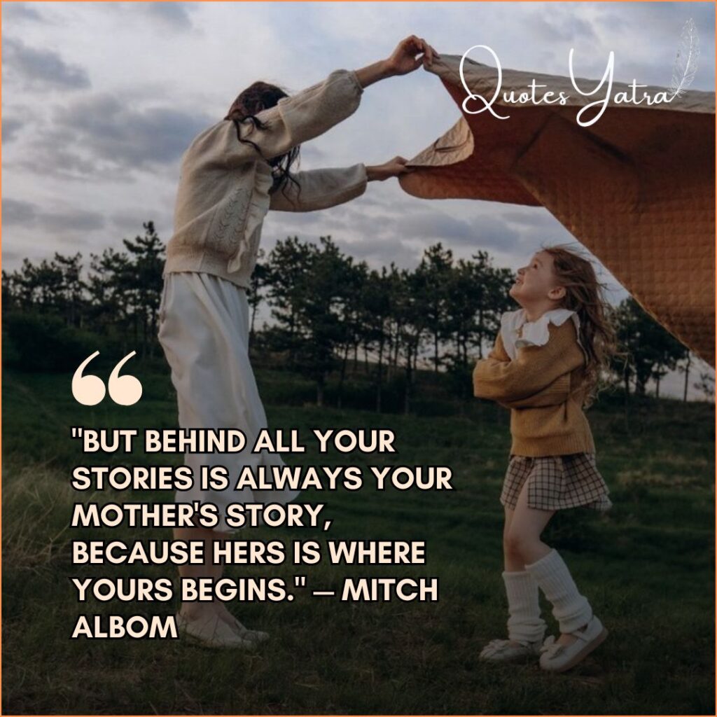Silhouette of mother and daughter hugging at sunset with text overlay Emotional Mom and Daughter Quotes