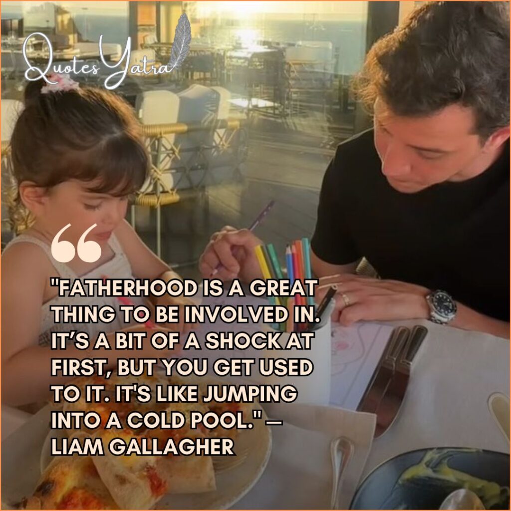 Dad coloring with toddler - funny quotes on fatherhood and daughters regarding the shock of parenting.