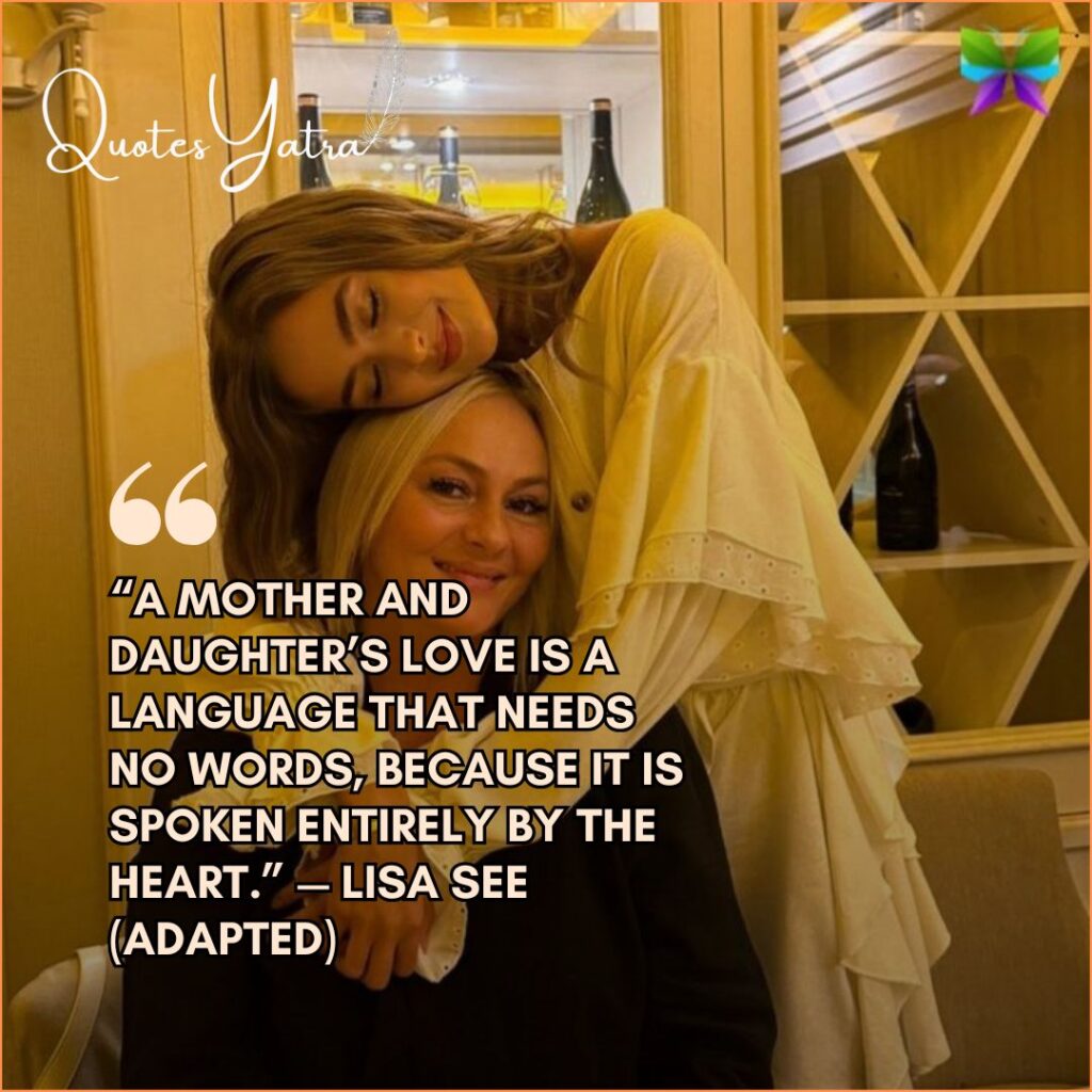 Mother and daughter sitting together in a calm, bonding moment