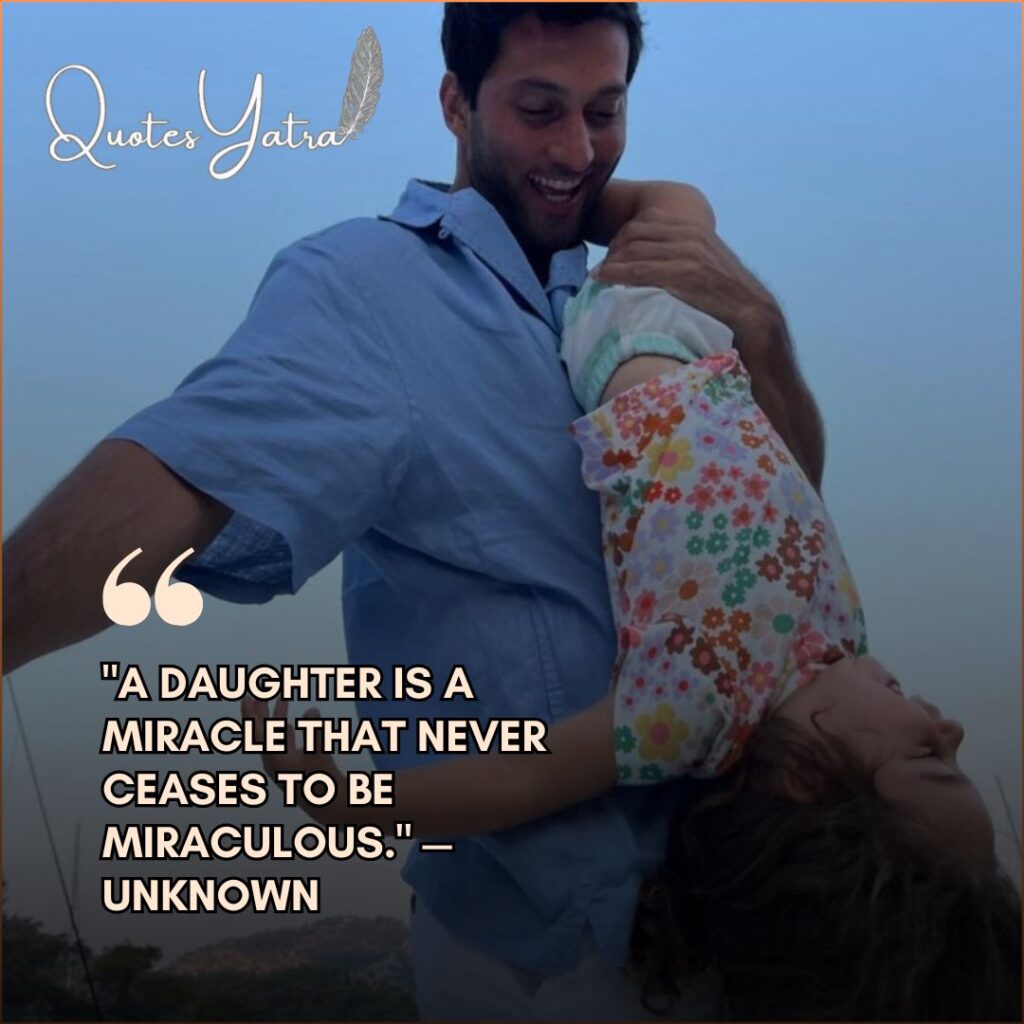 Father and daughter hugging - short quotes on fatherhood and daughters celebrating the moment.