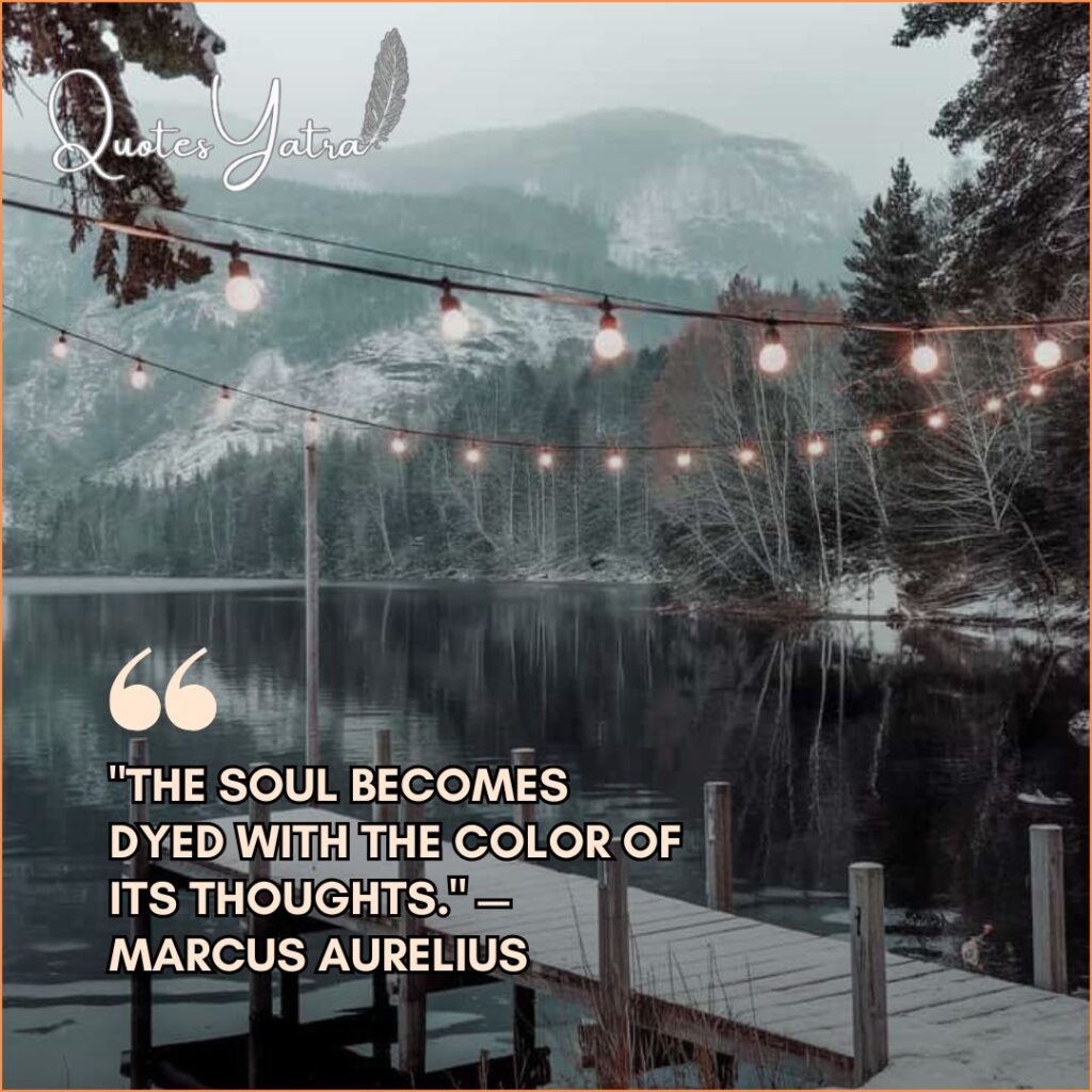 Wooden dock on a calm winter lake for Short January Quotes on Clarity and Vision by Marcus Aurelius.