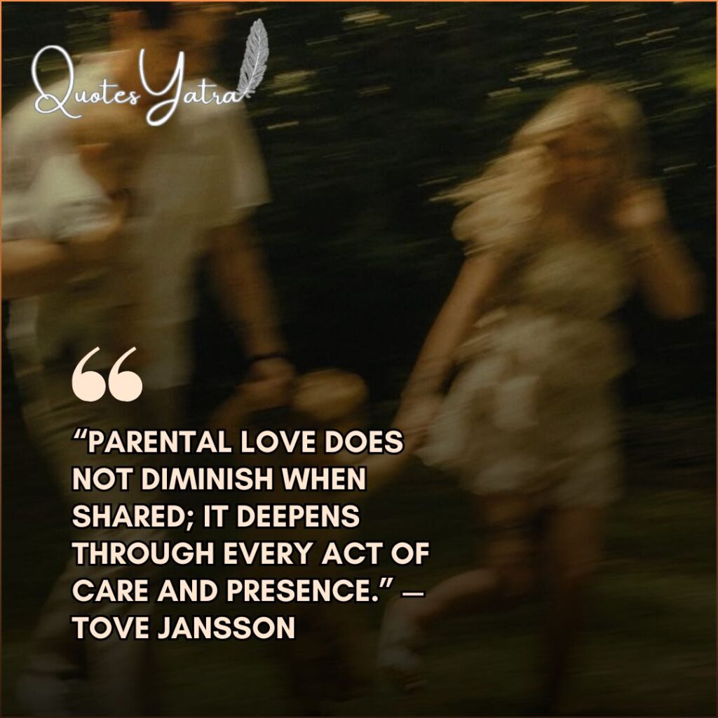 Blurry photo of parents with a child outdoors, symbolizing the quiet, unseen sacrifices and unconditional love behind the daily acts of parenting.