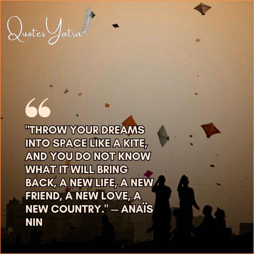 Famous literary quotes on kites and harvest for Makar Sankranti 2026 set against a vintage sepia sky.
