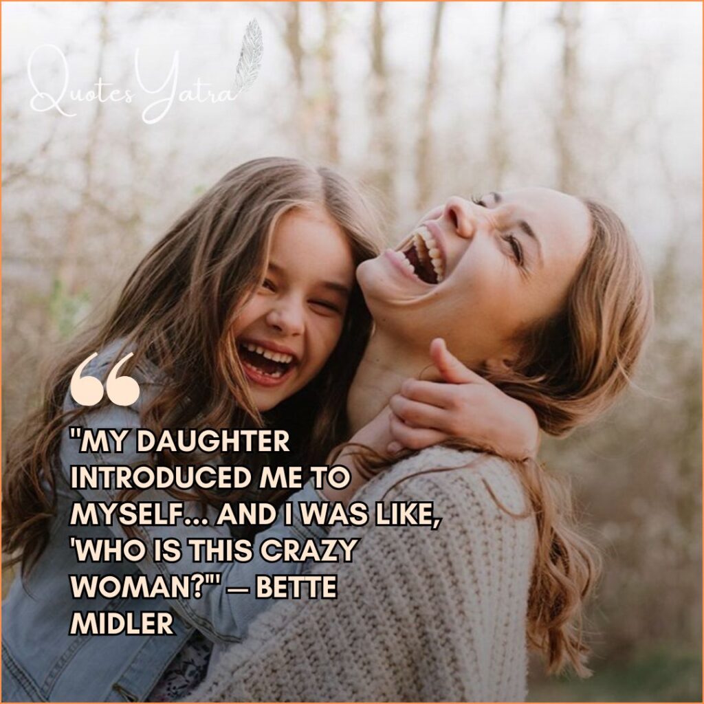 A mother and young daughter laughing together outdoors, sharing a joyful moment.