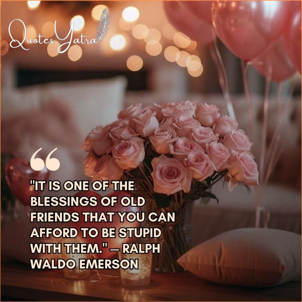 Galentine's Day Quotes featuring a bouquet of pink roses and pink balloons.