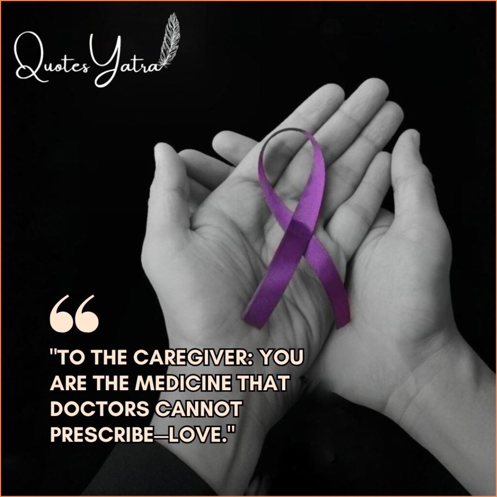 Hands holding a purple ribbon symbolizing love, care, and emotional support