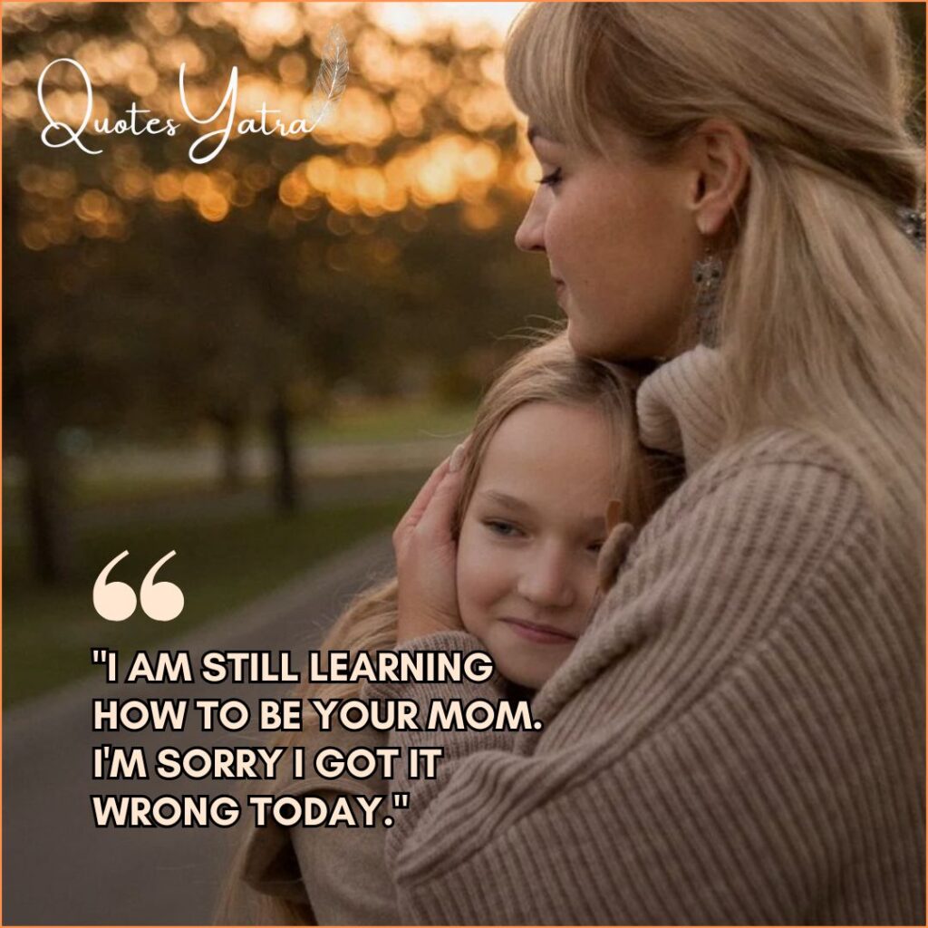 A mother gently hugging her daughter, reflecting heartfelt mom to daughter quotes about apology, love, and emotional healing.