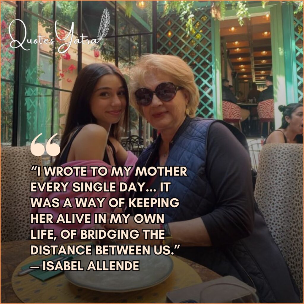 Mother and daughter seated together at a café, representing emotional closeness despite distance.