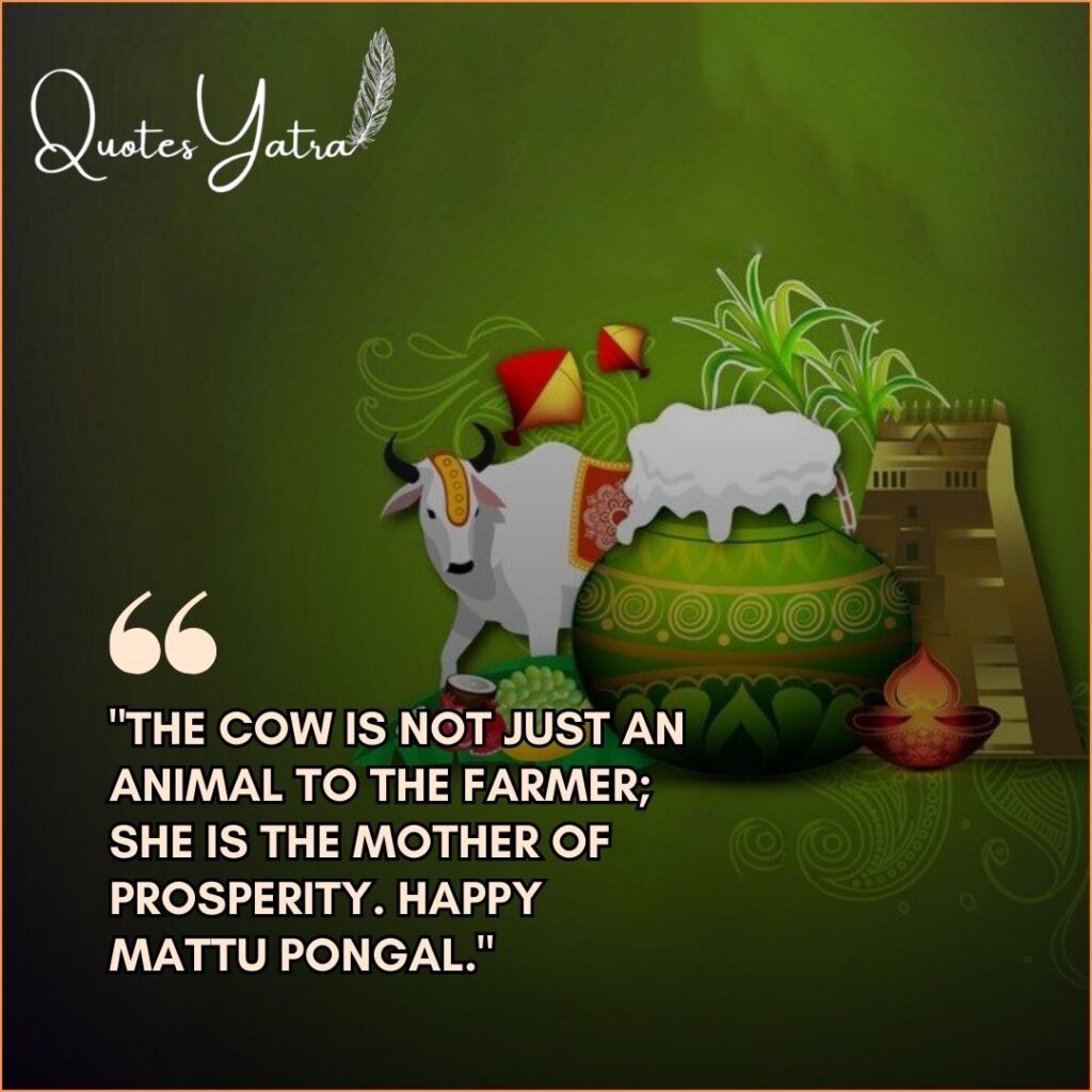 Mattu Pongal 2026 wishes featuring a white cow and green Pongal pot.