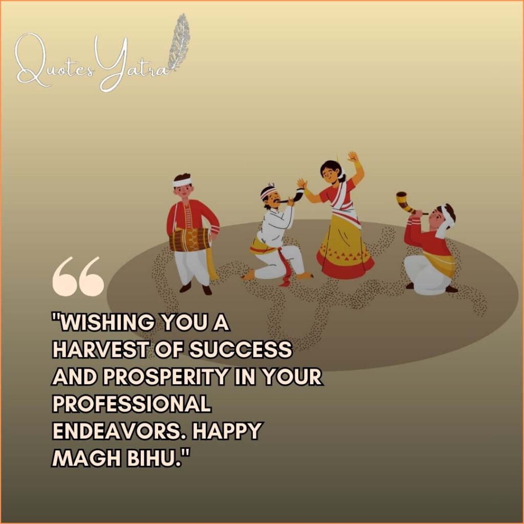 Minimalist corporate greeting card design for Happy Magh Bihu 2026.