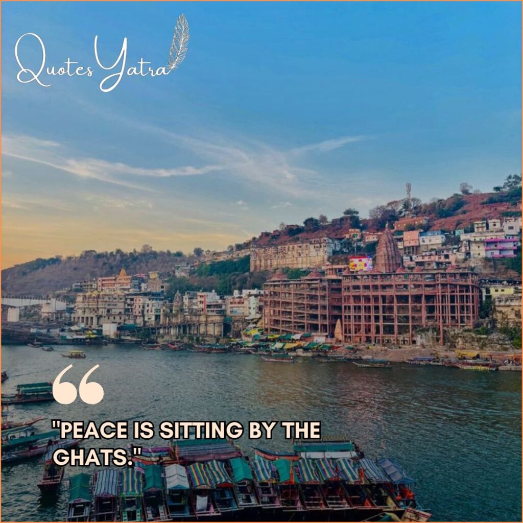 Short Narmada Jayanti Caption for Instagram showing the peaceful ghats.