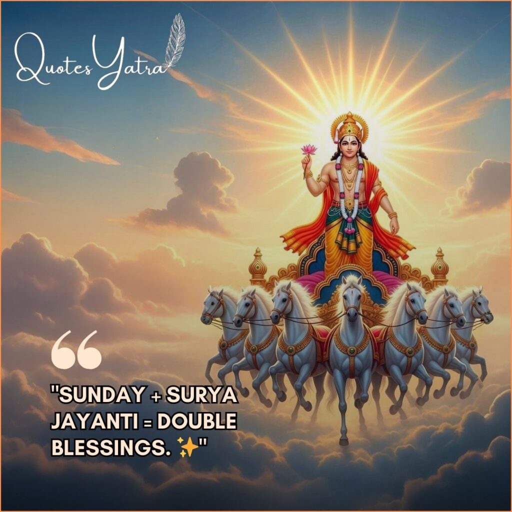 Short Ratha Saptami Captions for Instagram and WhatsApp Status regarding Sunday blessings.