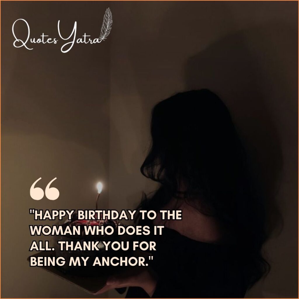 Daughter holding a birthday cake candle in a dimly lit room, expressing love through Daughters Quotes for Mother.