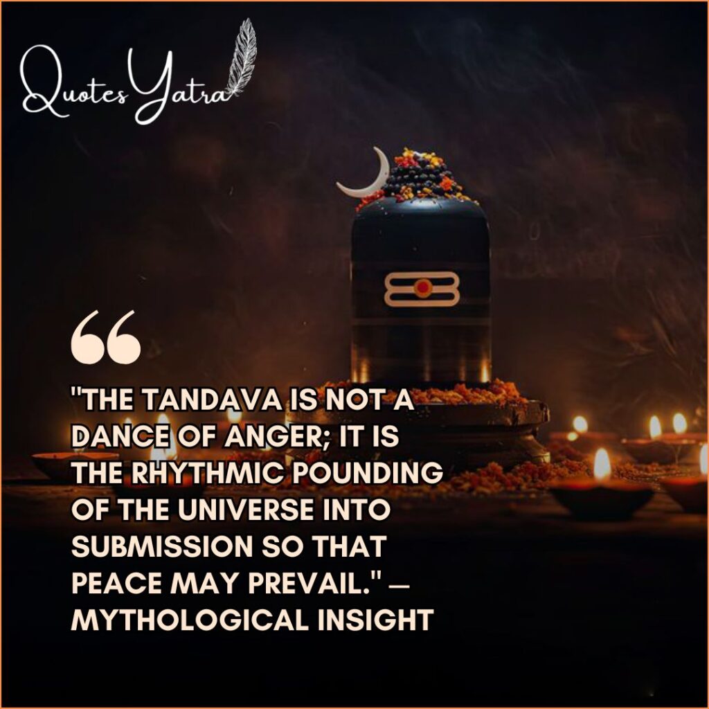 Shiva Destroyer Quotes featuring a Shiva Lingam illuminated by candlelight.