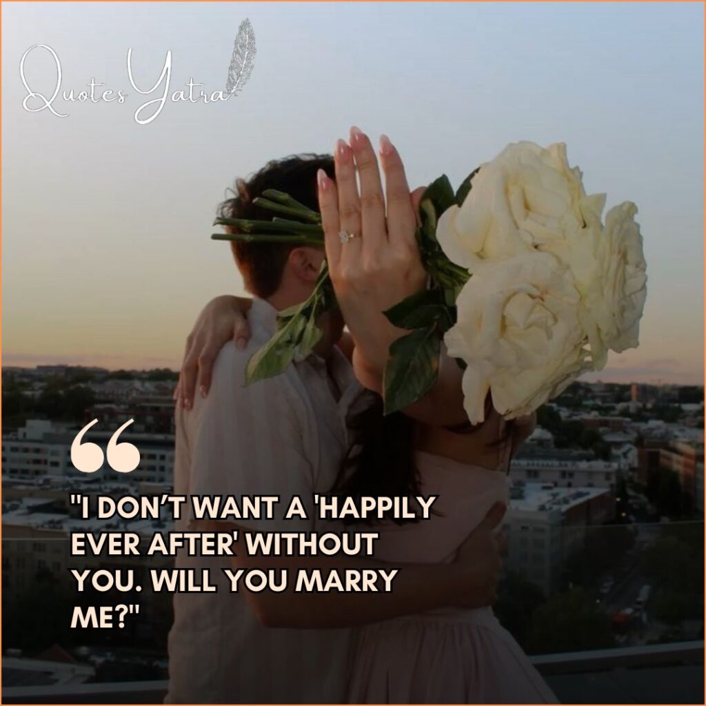 Woman showing off engagement ring with marriage-themed Propose Day Quotes.