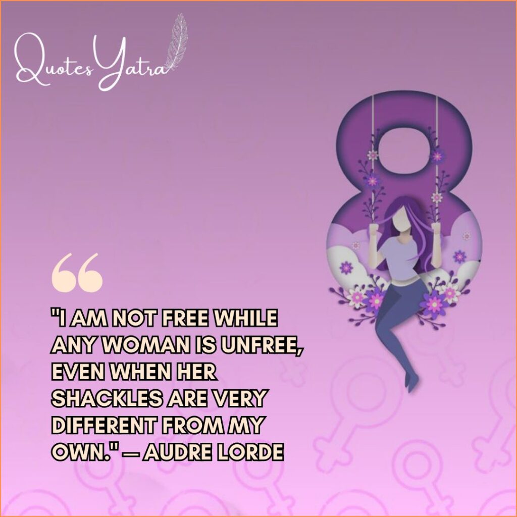 Famous women empowerment quotes for International Women’s Day with equality symbols.
