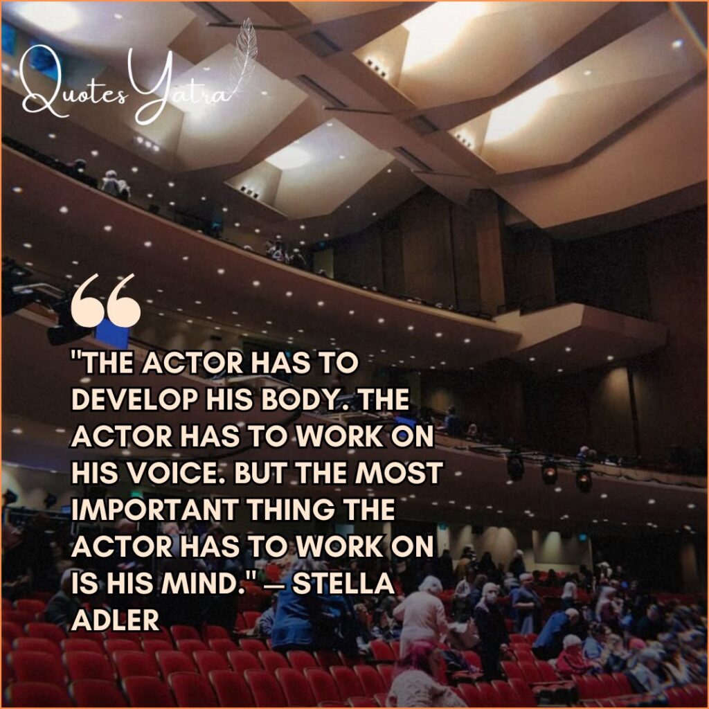 Happy World Theatre Day wishes image with stage curtains and theatre masks