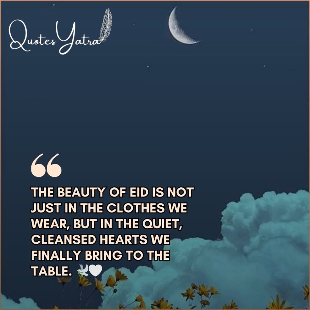 Original Eid al-Fitr Quotes about faith and gratitude under crescent moon sky