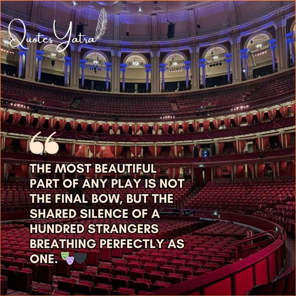 World Theatre Day original quote image showing a grand theatre interior with empty seats