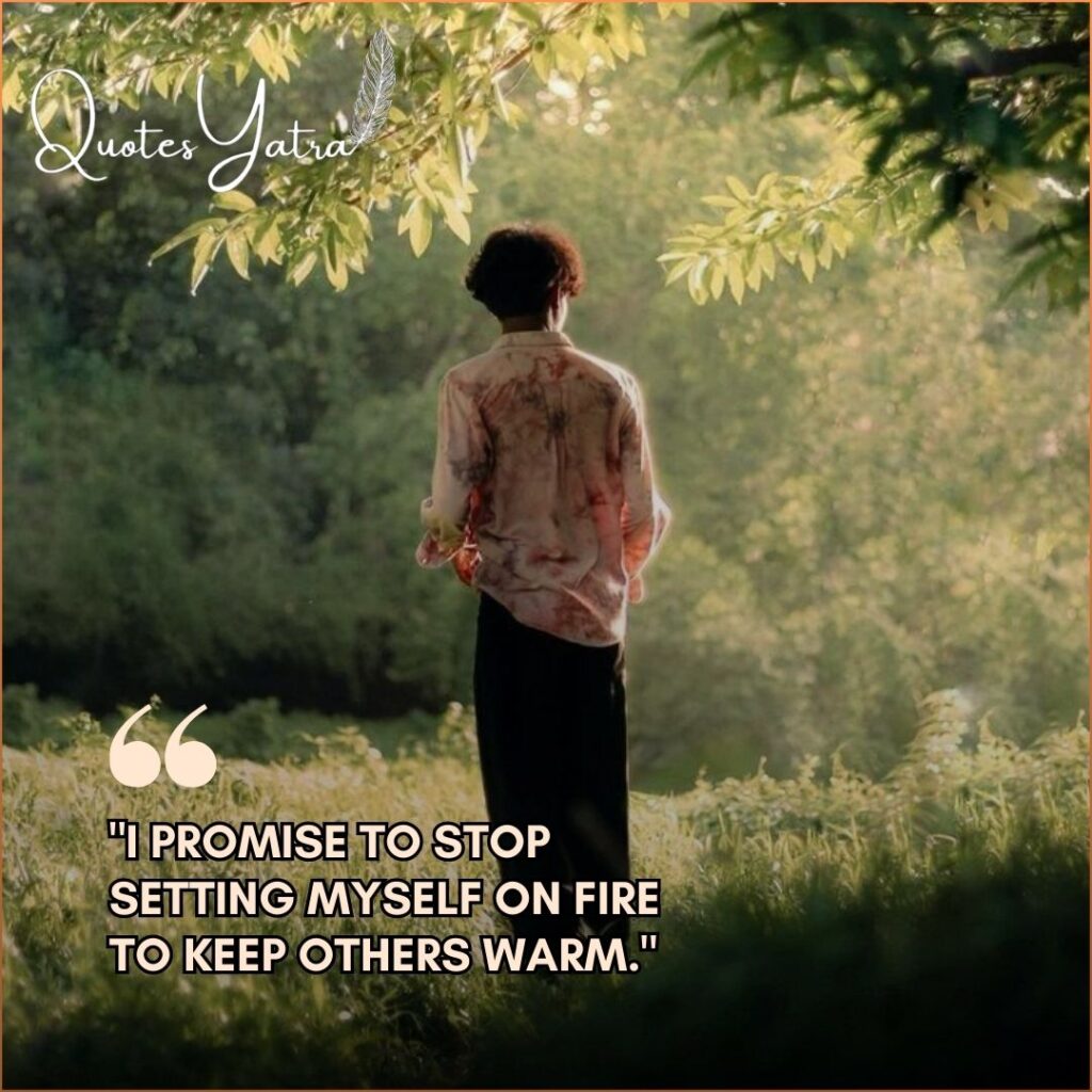 Back view of a person standing in a sunlit forest, representing self-care and setting boundaries.