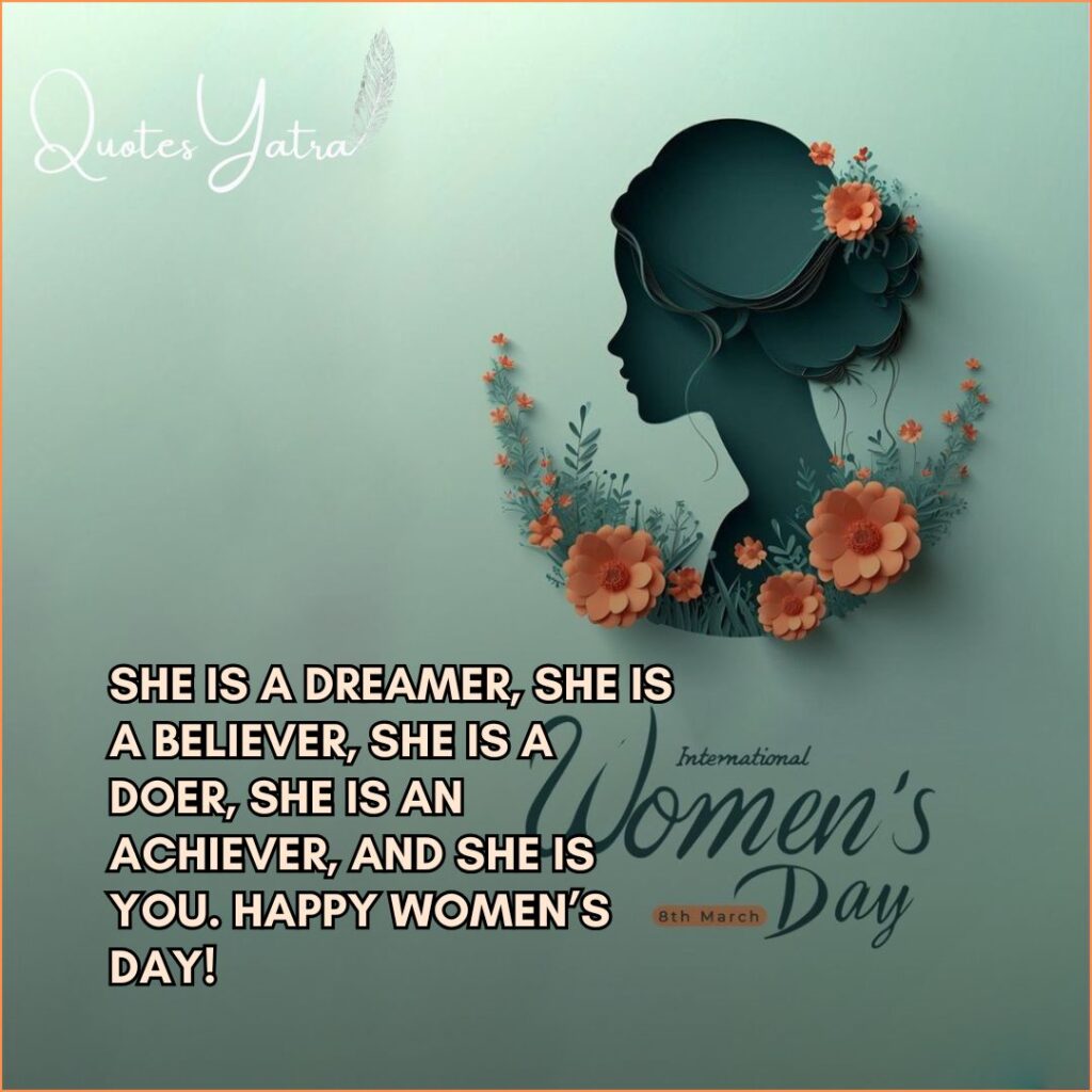 Illustration of diverse women standing together with an empowerment quote for Women’s Day.
