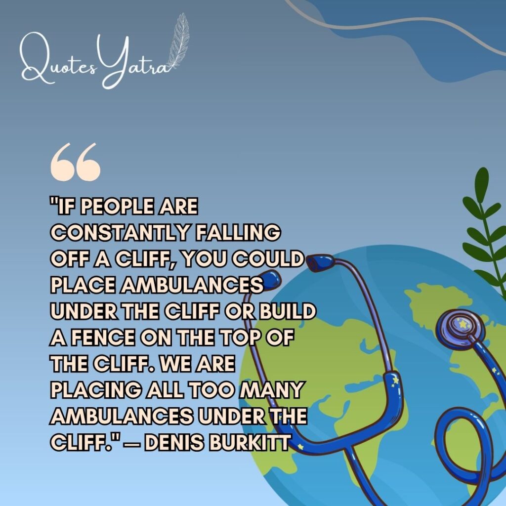 Preventive care quote with globe and stethoscope about early action in health