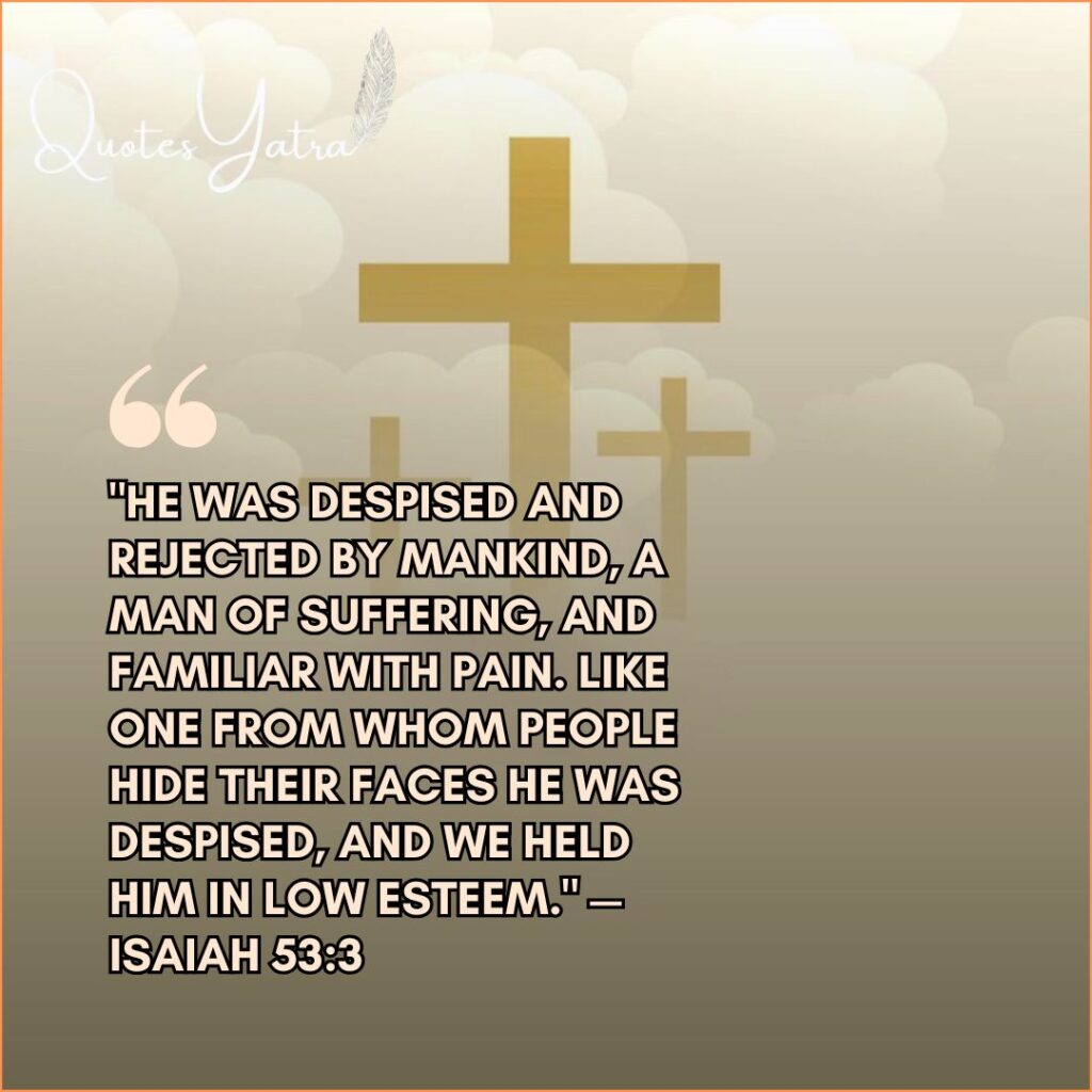 Three crosses with soft golden background symbolizing biblical prophecy and fulfillment
