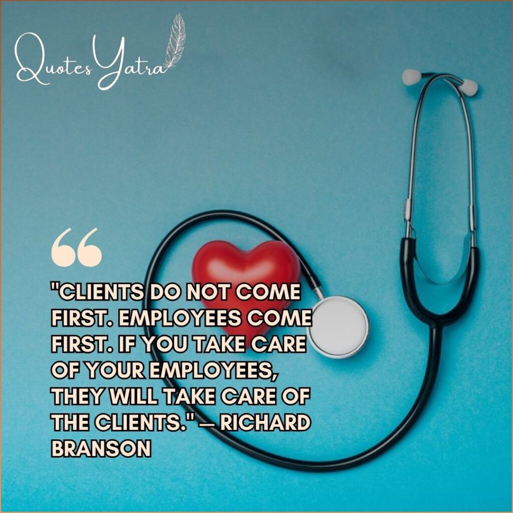Workplace wellness quote with globe and stethoscope promoting healthy work life balance