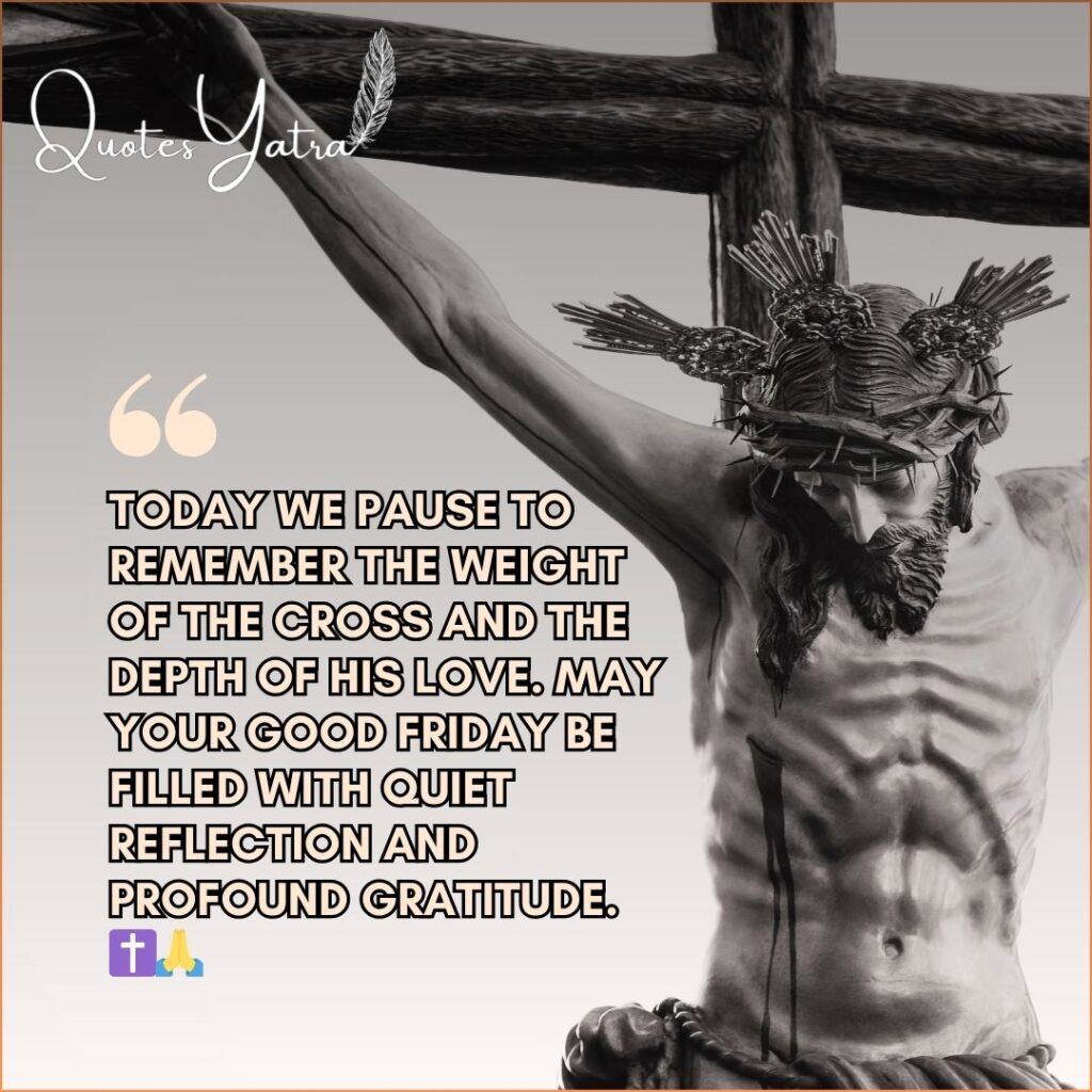 Jesus Christ crucified on the cross with crown of thorns, symbolizing sacrifice and reflection on Good Friday