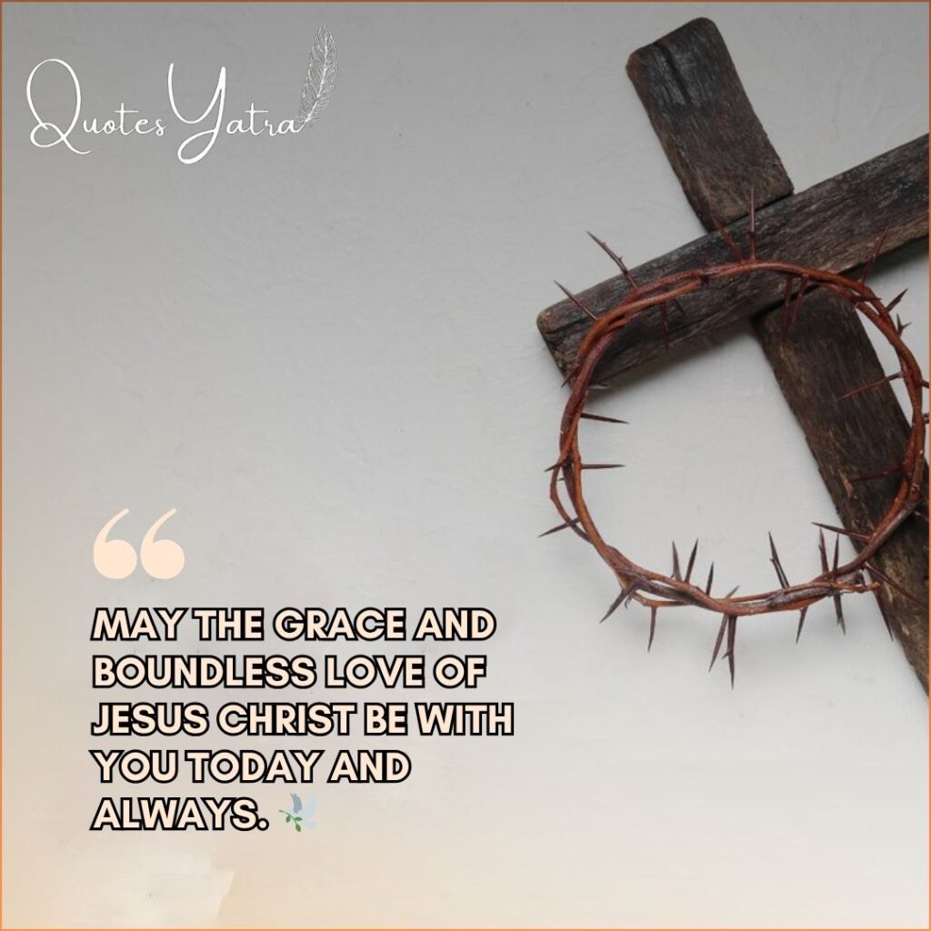 Wooden cross with crown of thorns symbolizing grace and Good Friday blessings