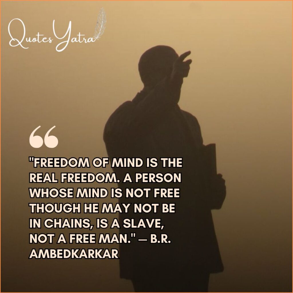 Silhouette of Dr. B. R. Ambedkar statue at sunrise symbolizing freedom of mind and intellectual awakening
